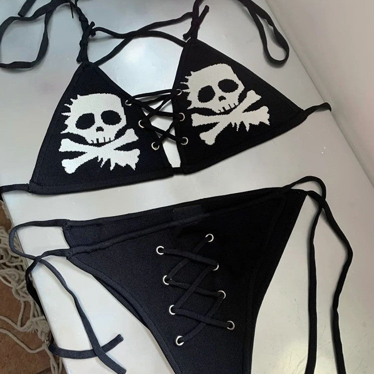 Women's Goth/Punk Skull Bikini Set