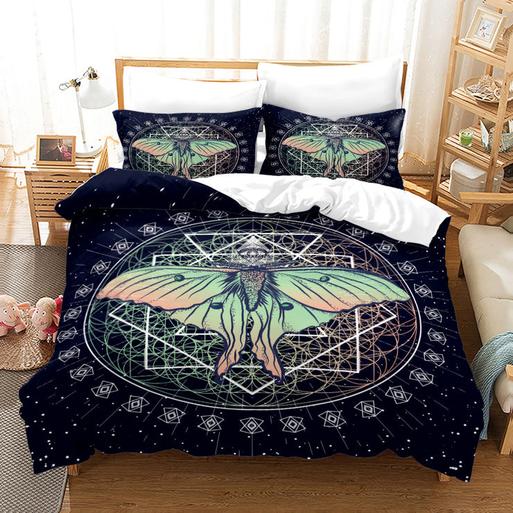 Household Acherontia Lachesis Printed Bed Sheet Bedding Set *9 styles