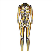 Skeleton 3D Digital Printing Women's Halloween Jumpsuit