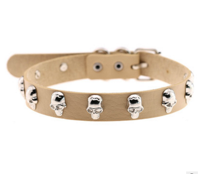 Skull Riveted Leather Choker *16 colors