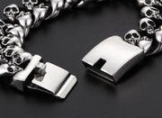 Titanium Punk Rock Men's Skull Bracelet