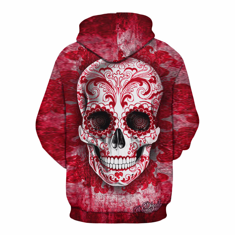 Men & Women 3D Skull Print Hoodie with an Image on both front and back. *5 Colors