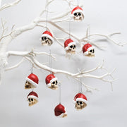 A Christmas Hat Skull Ornament