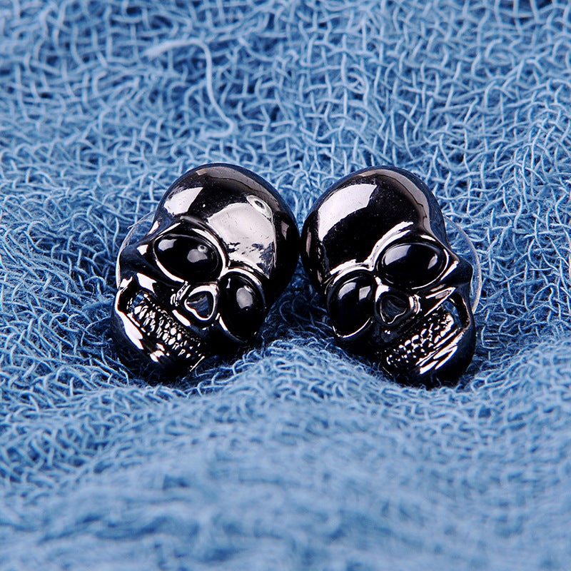 Punk transparent black evil big eyes skull earrings