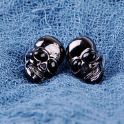 Punk transparent black evil big eyes skull earrings