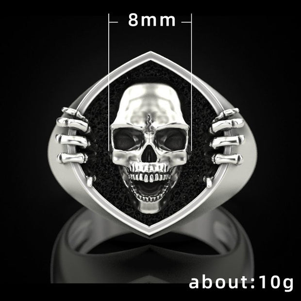 T.S.L. Retro Punk Skull Men's Ring