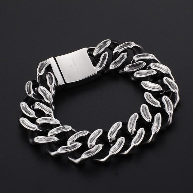 Titanium Punk Rock Men's Skull Bracelet