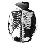 "Skull Hoodie" in Blk & Wht