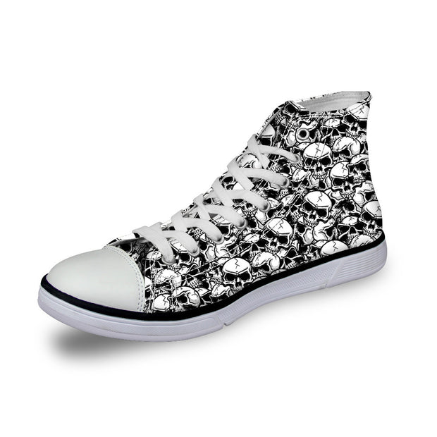 Skull Pattern Custom All Size Canvas Shoes