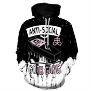 Loose Anti-Social "Goth Gang", Ladies Skull Hoodie