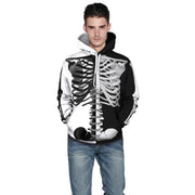 "Skull Hoodie" in Blk & Wht