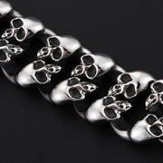 Titanium Punk Rock Men's Skull Bracelet