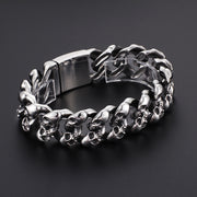 Titanium Punk Rock Men's Skull Bracelet