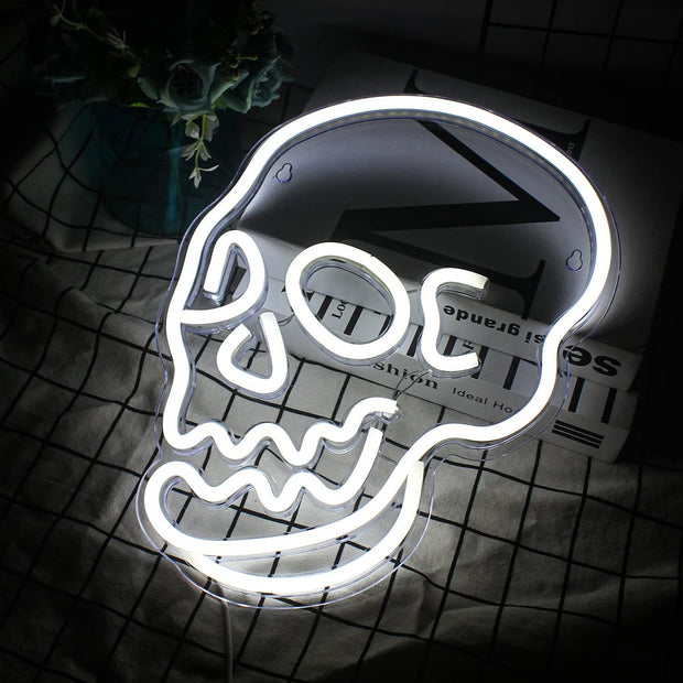 Halloween and any time Decor LED Neon Skull night light