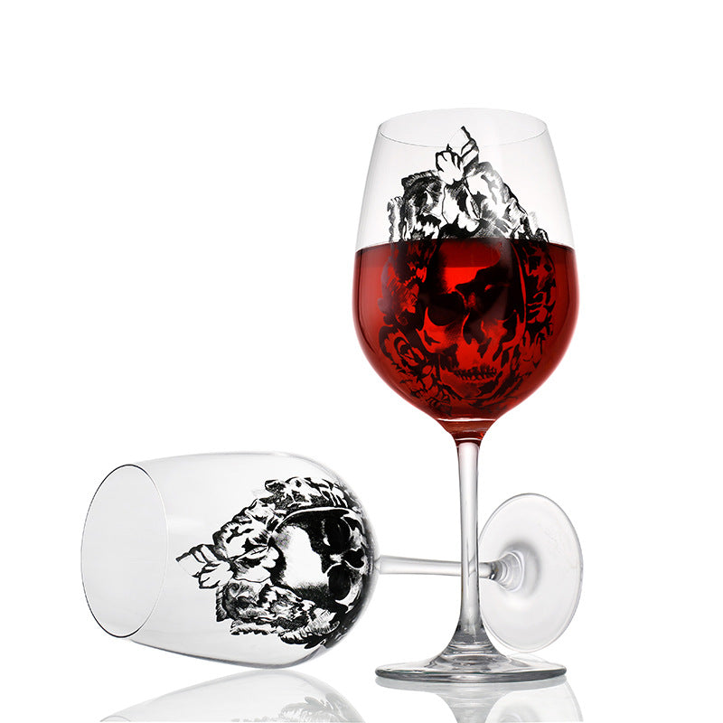 Crystal Skulls red wine glass