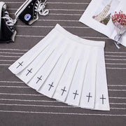 Pleated embroidered skirt