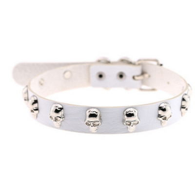 Skull Riveted Leather Choker *16 colors