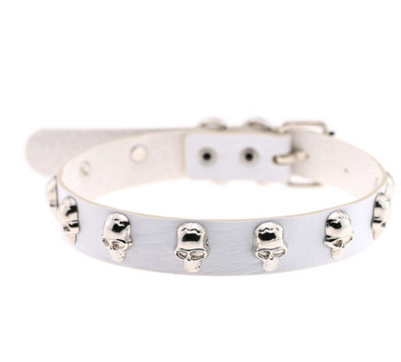Skull Riveted Leather Choker *16 colors