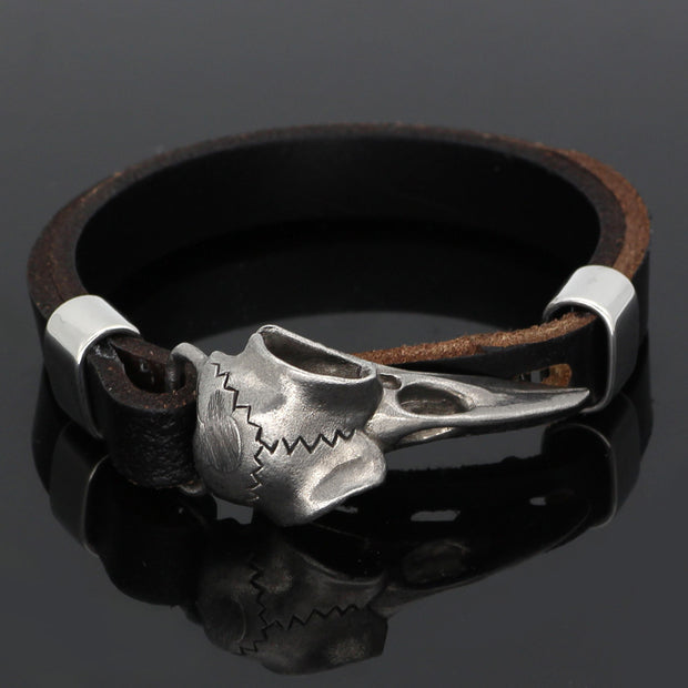 Viking Bracelet Pirate Crow Skull Bracelet