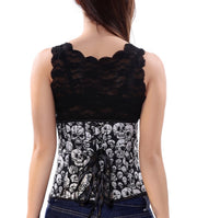 Women's Gothic Corset and Bustier sexy Skull Costume hot Clubwear Plus Sizes S-6XL