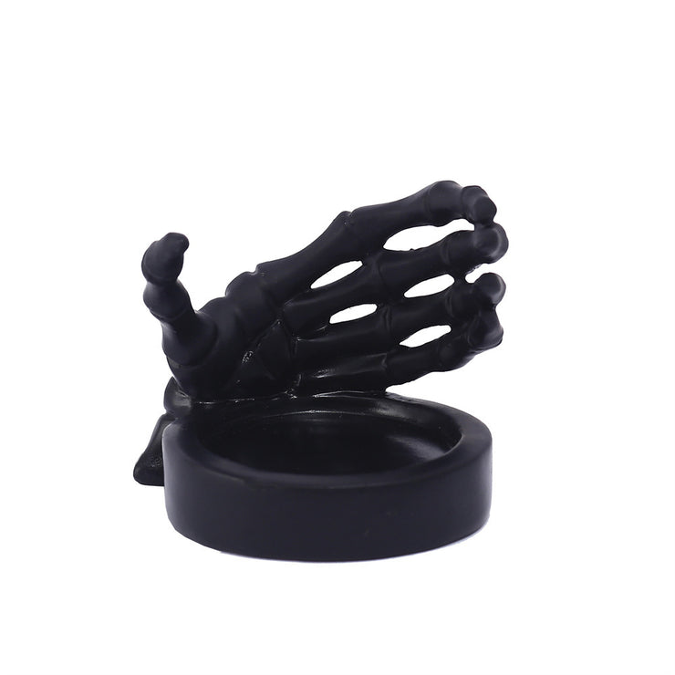Skull Hand Guard Candlestick Base Halloween-Inspired Jewelry Storage Tray