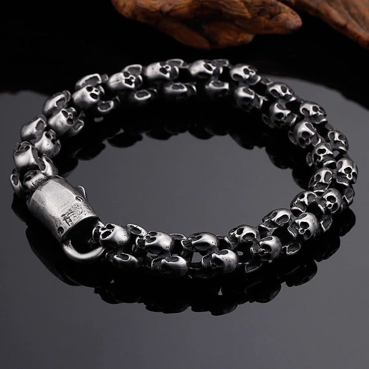 Vintage Titanium Steel Skull Men's Bracelet