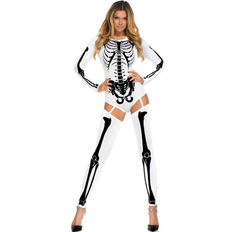 Halloween Cosplay Costume Sexy Skull Zombie Uniform *5 Styles