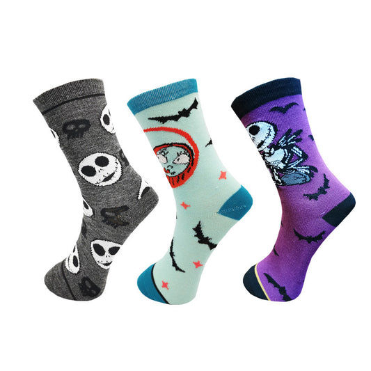 Women'S Cotton Cartoon Jack Print Tube Socks