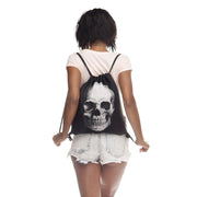 Cool 3D Digitally Printed Skull Drawstring Bag/ Backpack