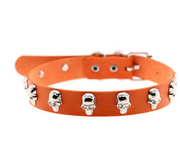 Skull Riveted Leather Choker *16 colors