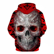 Red & Blue Dragon Skull Hoodie