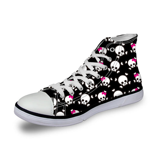 Skull Pattern Custom All Size Canvas Shoes