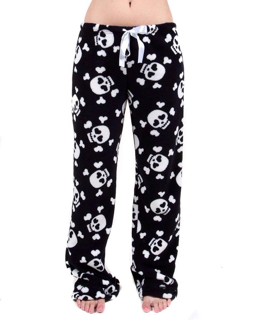 Casual Loose Fitting Skull Print Pajama Pants