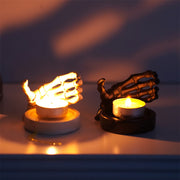 Skull Hand Guard Candlestick Base Halloween-Inspired Jewelry Storage Tray