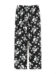Casual Loose Fitting Skull Print Pajama Pants