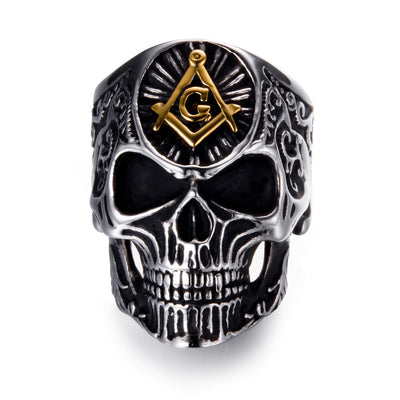 Stainless steel skull ring