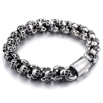 Vintage Titanium Steel Skull Men's Bracelet