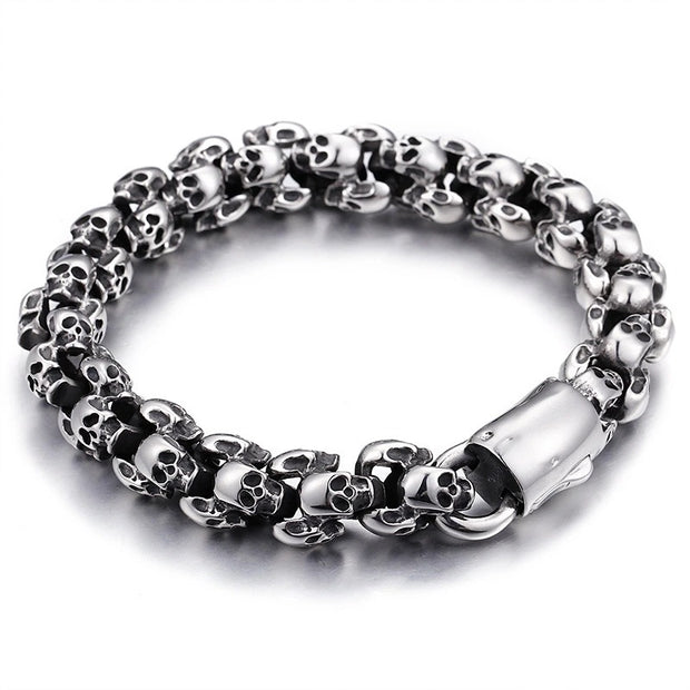 Vintage Titanium Steel Skull Men's Bracelet