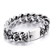 Titanium Punk Rock Men's Skull Bracelet