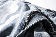 Skull graffiti print jeans