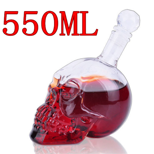 Skull Wine or Vodka Creative Glass Bottle Single Decanter or sets 350ML 550ML 1000ML