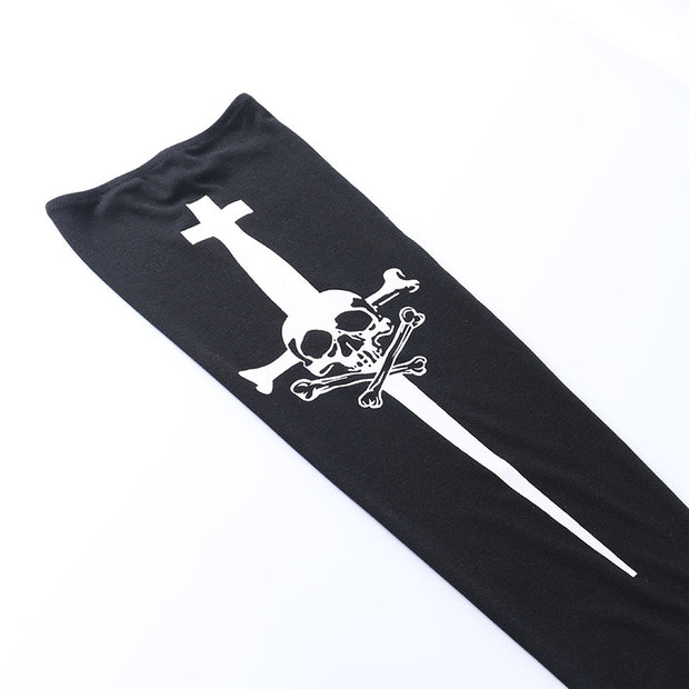 Halloween Skull Over The Knee Stockings Women's Clothing