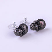 Punk transparent black evil big eyes skull earrings