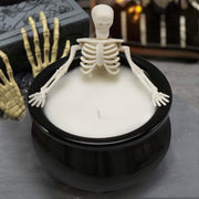 Halloween-Inspired Fluorescent Skeleton/Skull Gothic Candle Cauldron Ornament