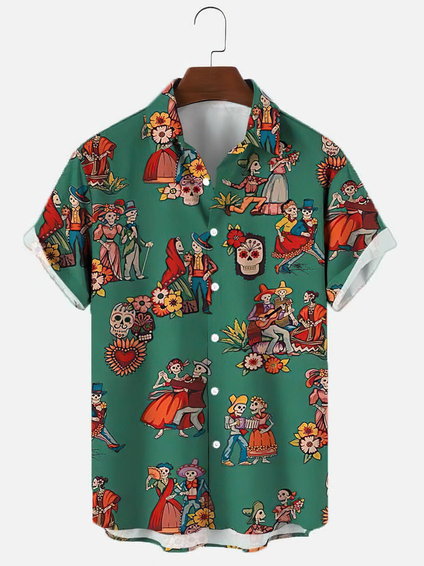 Printed Men's Vintage button-up Shirt *12 Styles