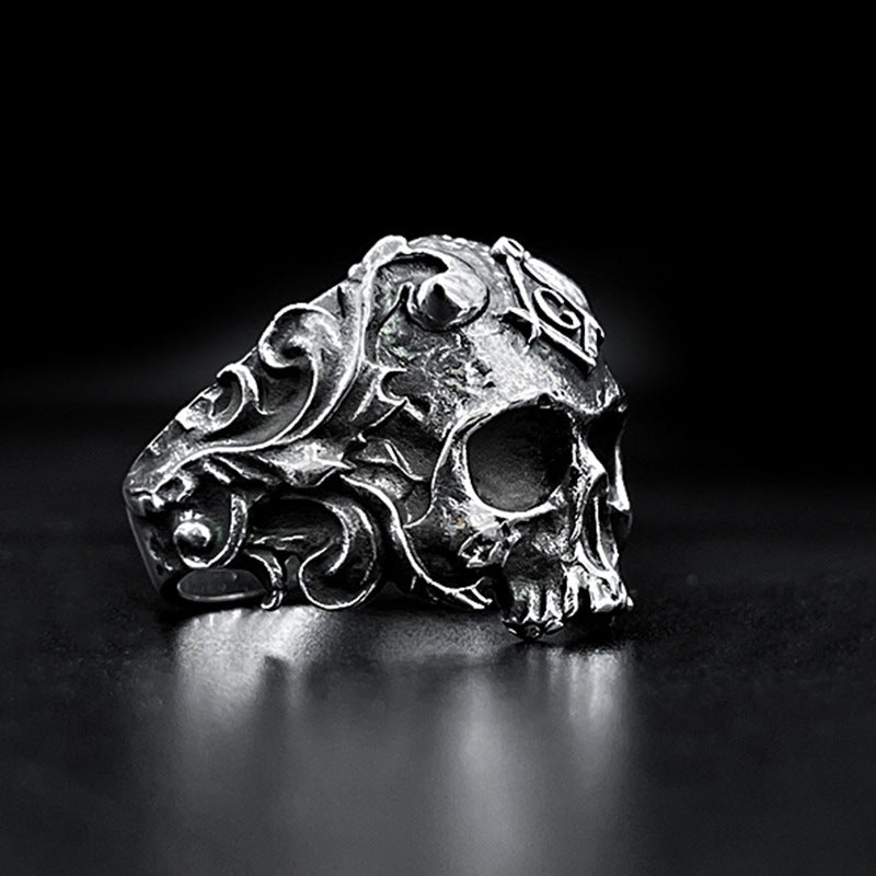 Men's Vintage Sterling Silver Skull Ring