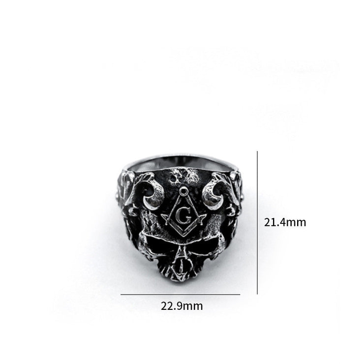 T.S.L. Vintage Sterling Silver Skull Ring