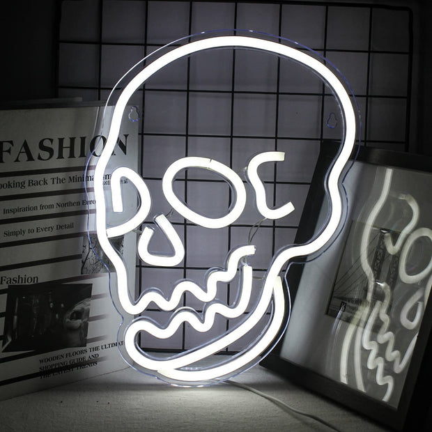 Halloween and any time Decor LED Neon Skull night light