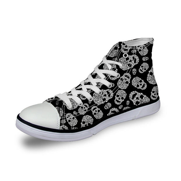 Skull Pattern Custom All Size Canvas Shoes