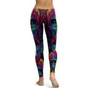 Rainbow Skull Leggings Workout or Casual wear, High Waist Slim Pants S~4XL, Plus Size Leggings